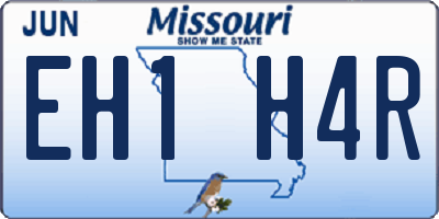 MO license plate EH1H4R