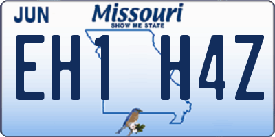 MO license plate EH1H4Z