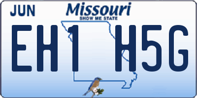 MO license plate EH1H5G