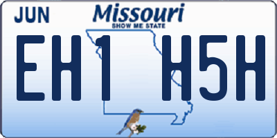 MO license plate EH1H5H