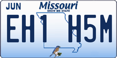 MO license plate EH1H5M