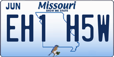 MO license plate EH1H5W