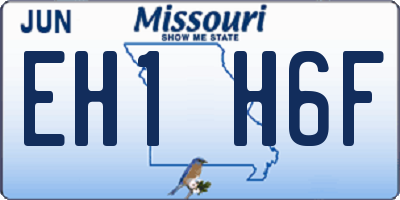 MO license plate EH1H6F