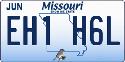 MO license plate EH1H6L