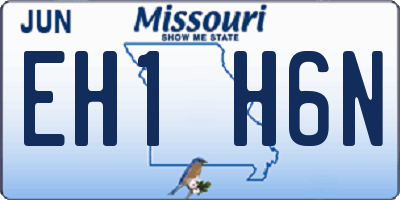 MO license plate EH1H6N