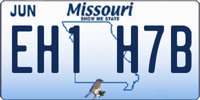MO license plate EH1H7B