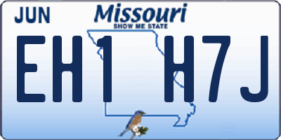 MO license plate EH1H7J
