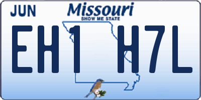 MO license plate EH1H7L