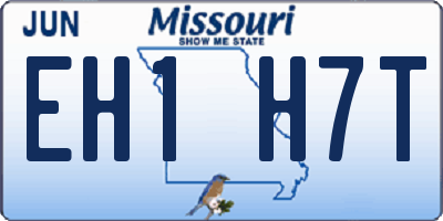 MO license plate EH1H7T