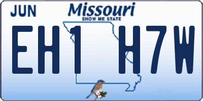 MO license plate EH1H7W