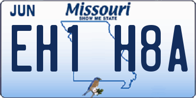 MO license plate EH1H8A