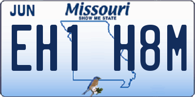 MO license plate EH1H8M