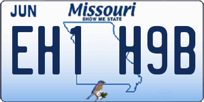MO license plate EH1H9B