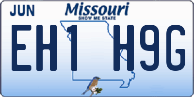 MO license plate EH1H9G