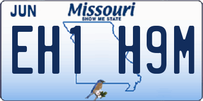 MO license plate EH1H9M