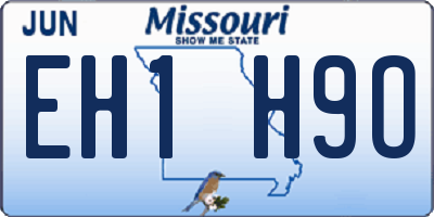 MO license plate EH1H9O
