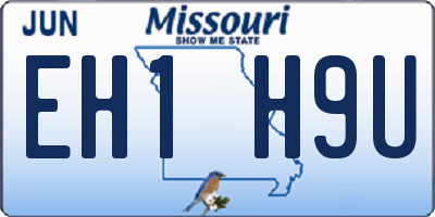 MO license plate EH1H9U