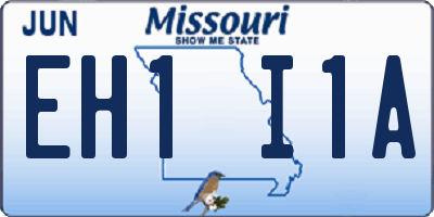 MO license plate EH1I1A