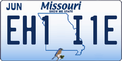 MO license plate EH1I1E