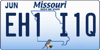 MO license plate EH1I1Q