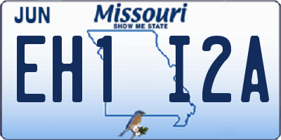 MO license plate EH1I2A