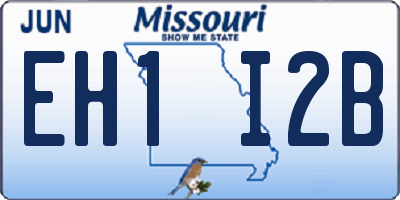 MO license plate EH1I2B