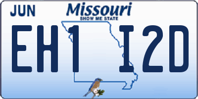 MO license plate EH1I2D