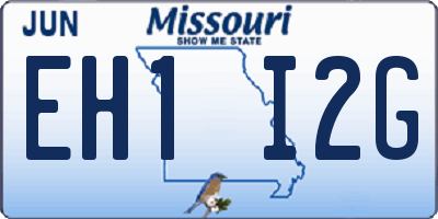 MO license plate EH1I2G
