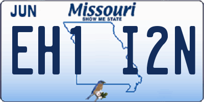 MO license plate EH1I2N