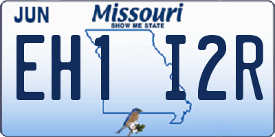MO license plate EH1I2R