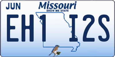 MO license plate EH1I2S
