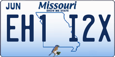 MO license plate EH1I2X