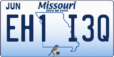 MO license plate EH1I3Q