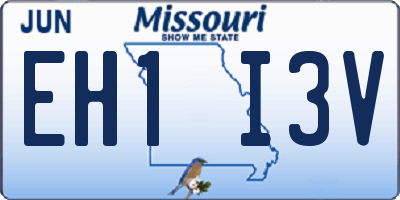 MO license plate EH1I3V
