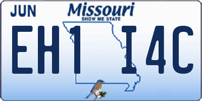 MO license plate EH1I4C