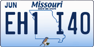 MO license plate EH1I4O