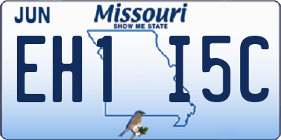 MO license plate EH1I5C