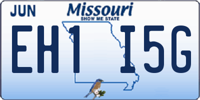 MO license plate EH1I5G