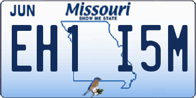 MO license plate EH1I5M