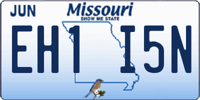 MO license plate EH1I5N