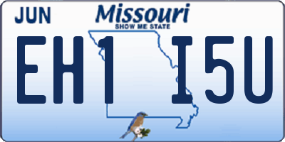 MO license plate EH1I5U