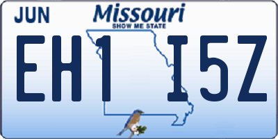 MO license plate EH1I5Z