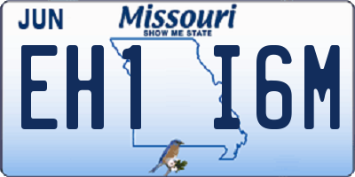 MO license plate EH1I6M