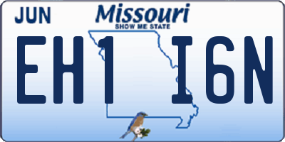 MO license plate EH1I6N