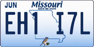 MO license plate EH1I7L