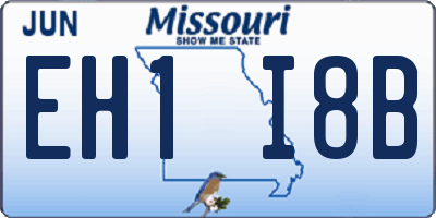MO license plate EH1I8B