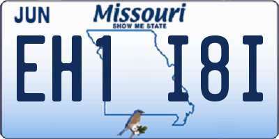 MO license plate EH1I8I