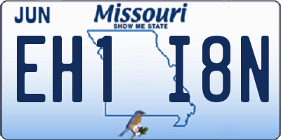 MO license plate EH1I8N