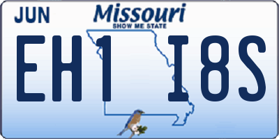 MO license plate EH1I8S
