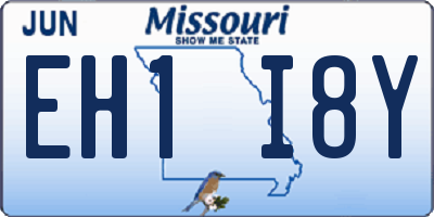 MO license plate EH1I8Y